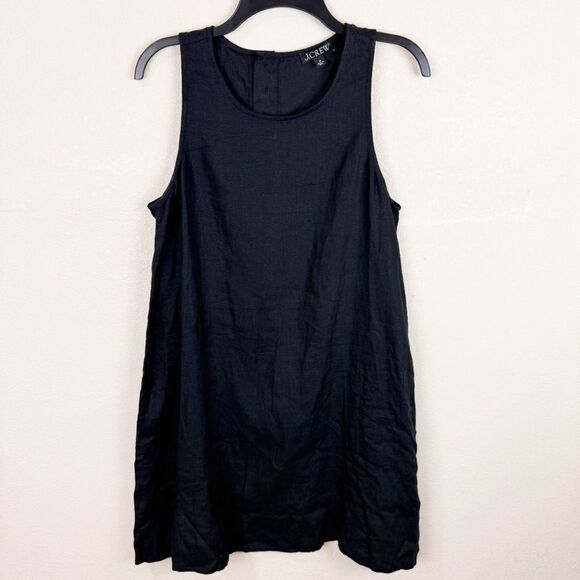 J. Crew Y2K Linen A Line Mini Dress Size Medium Artsy lagenlook Boho Babydoll - Picture 1 of 6